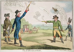 The Explanation, julkaisija Hannah Humphrey, 1787, käsin väritetty etsaus