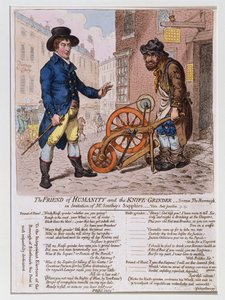The Friend of Humanity and the Knife-Grinder, julkaisija Hannah Humphrey vuonna 1797 (käsinvärinen etsaus)
