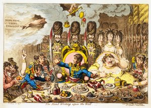 The Hand-Writing upon the Wall, pub. 1803 (käsin väritetty kaiverrus)