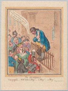 Hustingit. Vox Populi No on muki! Muki! Muki!, pubi. 1796 (käsinvärinen kaiverrus)