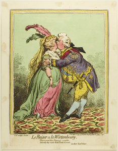 Suudelma Würtembergissä tekijältä James Gillray