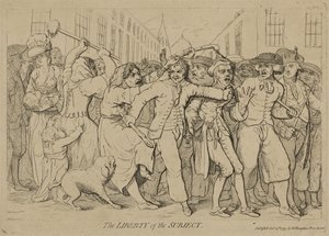 The Liberty of the Subject, julkaistu 15. lokakuuta 1779 tekijältä James Gillray