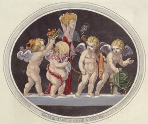Cupidon ja Psychen avioliitto tekijältä James Gillray