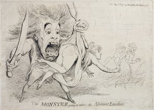Hirviö syö iltapäivälounaansa, julkaisi Hannah Humphrey vuonna 1790