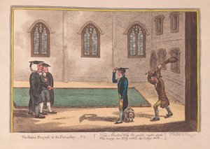Rakes edistyy yliopistossa. Nro 3, pub. 1806 (käsinvärinen kaiverrus)
