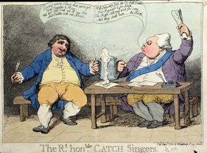 The Right Honorable Catch Singers, julkaissut William Humphrey vuonna 1783 (käsinvärinen etsaus)