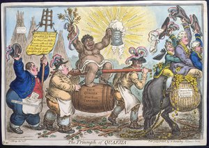 The Triumph of Quassia, julkaissut Hannah Humphrey vuonna 1806 (käsinvärinen etsaus)
