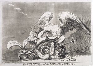 Hannah Humphreyn vuonna 1789 julkaisema The Vulture of the Constitution