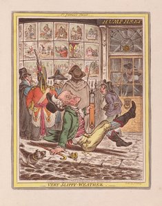 Erittäin liukas sää, pubi. 1808 (käsinvärinen kaiverrus)