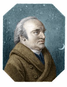 Muotokuva William Herschelistä (1738 - 1822) tähtitaivaalla - James Godbyn kuparikaiverruksesta tekijältä James Godby