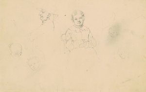 Hahmotutkimuksia, n.1836-43 (grafiitti vellapaperille) tekijältä James Goodwin Clonney