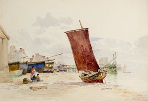 Näkymä Broughty Ferryn puiselle laiturille tekijältä James Hall Cranstoun