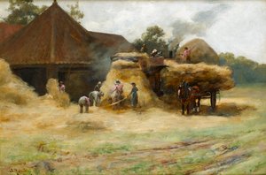 Threshing, skotlantilainen maatila, 1884