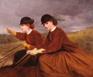 On the Downs - Two Ladies Riding Side-Satdle