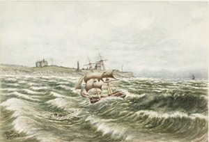 Rescue off Tynemouth (vesiväri ja vartaloväri paperilla)