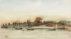 Whitehill Point on the Tyne (akvarelli ja vartaloväri paperilla)