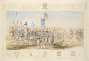 Baron Glenlyon, Gaelin ritari, 1839 (lyijykynä, wc, guassi ja kultamaali paperille)