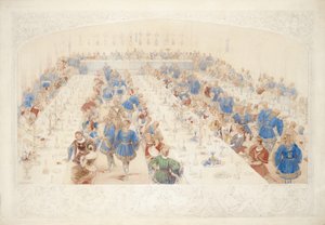 The Banquet, 1839 (lyijykynä, wc ja guassi paperille)
