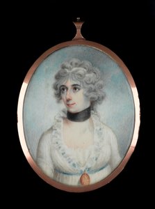 Tuntematon nainen (1801-1881), noin 1820 (akvarelli norsunluulle). tekijältä James Holmes