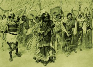 Juhlat Daavidin kunniaksi, kirjoittanut Tissot -Raamattu tekijältä James Jacques Joseph (after) Tissot