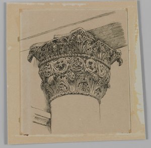 Pääkaupunki El-Aksan moskeijasta, kuva Herramme Jeesuksen Kristuksen elämästä (muste paperille) tekijältä James Jacques Joseph Tissot