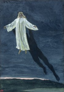 Kristus noussut korkealle vuorelle, kuvitus teoksesta The Life of Christ, n. 1886-1894 (wc ja guassi pahville) tekijältä James Jacques Joseph Tissot
