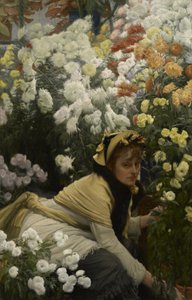 Krysanteemit, n. 1874-1876 tekijältä James Jacques Joseph Tissot