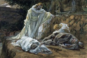 Could You Not Watch with Me One Hour?, kuvitus elokuvasta The Life of Christ, n. 1886-1894 (wc ja guassi pahville) tekijältä James Jacques Joseph Tissot