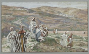 Hän lähetti ne kaksi kerrallaan, esimerkki teoksesta The Life of Our Lord Jesus Christ, 1886-96 (wc grafiitin päällä paperilla) tekijältä James Jacques Joseph Tissot