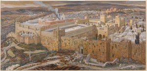 Jerusalem ja Herodeksen temppeli herrojen aikana, kuvitus teoksesta The Life of Christ, n. 1886-1894 (wc ja guassi kartongilla) (katso myös 101203)