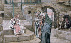 Jeesus ja pieni lapsi, kuvitus teokseen The Life of Christ, n. 1886-1894 (wc ja guassi pahville) tekijältä James Jacques Joseph Tissot