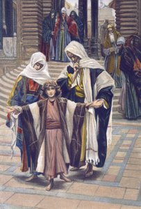 Jeesus löysi - Jeesus löydetty - kirjasta "" Herramme Jeesuksen Kristuksen elämä"" - 1899, James Tissot - Jeesus löydetty temppelistä - Herramme Jeesuksen Kristuksen elämä, kirjoittanut Jacques Joseph (Jacques Joseph) Tissot dit James Tissot ( 1836-1902) tekijältä James Jacques Joseph Tissot