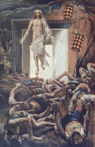 La Resurrection - ylösnousemus - kirjasta "" Herramme Jeesuksen Kristuksen elämä"" - 1899, James Tissot - La vie de notre seigneur Jesus Christ, kirjoittanut Jacques Joseph tekijältä James Jacques Joseph Tissot