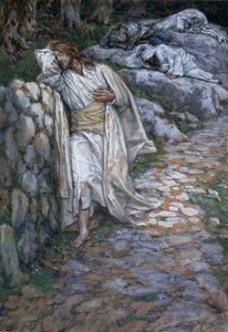 My Soul Is Exceeding Surrowful To Death, kuvitus teoksesta The Life of Christ, n. 1884-1896 (wc ja guassi pahville) tekijältä James Jacques Joseph Tissot