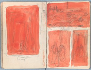 Sivuja Sketches for The Life of Our Lord Jesus Christ -albumista 1880-luvun lopulla (grafiitti ja pesu paperille) tekijältä James Jacques Joseph Tissot