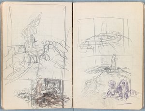 Sivuja Sketches for The Life of Our Lord Jesus Christ -albumista 1880-luvun lopulla (grafiitti ja pesu paperille) tekijältä James Jacques Joseph Tissot