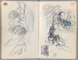Sivuja Sketches for The Life of Our Lord Jesus Christ -albumista 1880-luvun lopulla (grafiitti ja pesu paperille) tekijältä James Jacques Joseph Tissot