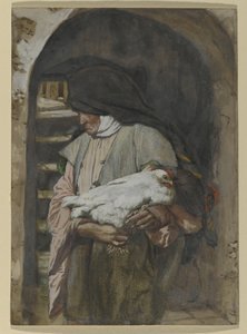 Pyhä Anna, kuvitus teokseen The Life of Christ, n. 1886-1894 (wc ja guassi pahville) tekijältä James Jacques Joseph Tissot