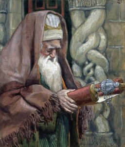 Simeon, kuvitus teokseen The Life of Christ, n. 1886-1894 (wc ja guassi pahville) tekijältä James Jacques Joseph Tissot
