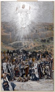 Ascension from the Olive Mount, kuvitus teokselle The Life of Christ, n. 1884-1896 (wc ja guassi pahville) tekijältä James Jacques Joseph Tissot
