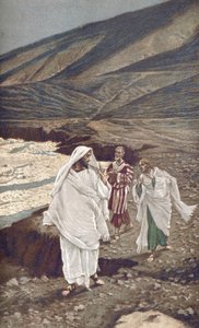 Pyhän Andreaksen ja Pyhän Johanneksen kutsu - Pyhän Andreaksen ja Pyhän Johanneksen kutsuminen - "" Herramme Jeesuksen Kristuksen elämästä"" - 1899, James Tissot - Pyhän Johanneksen ja Pyhän Andreaksen kutsumus - Herramme Jeesuksen Kristuksen elämä , kirjo tekijältä James Jacques Joseph Tissot
