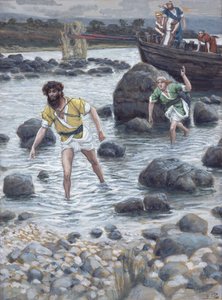 Pyhän Jaakobin ja Pyhän Johanneksen kutsuminen, kuvitus teokselle The Life of Christ, n. 1886-1894 (wc ja guassi pahville) tekijältä James Jacques Joseph Tissot