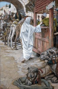 Pyhän Matteuksen kutsumus, kuvitus teokselle The Life of Christ, n. 1886-1894 (wc ja guassi pahville) tekijältä James Jacques Joseph Tissot