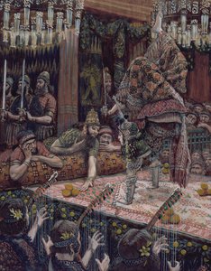 Herodiaan tytär tanssii, kuvitus teokseen The Life of Christ, n. 1886-1894 (wc ja guassi pahville) tekijältä James Jacques Joseph Tissot