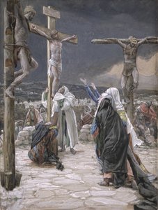 Jeesuksen kuolema, kuvitus teokselle The Life of Christ, n. 1884-1896 (wc ja guassi pahville) tekijältä James Jacques Joseph Tissot
