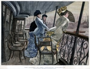 The Gallery of H M S Calcutta, Portsmouth, 1850-1900. tekijältä James Jacques Joseph Tissot