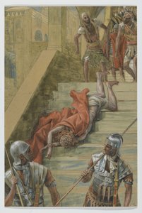 Pyhät portaat, kuvitus teoksesta Herramme Jeesuksen Kristuksen elämä, 1886-94 (wc grafiitin päällä paperilla) tekijältä James Jacques Joseph Tissot