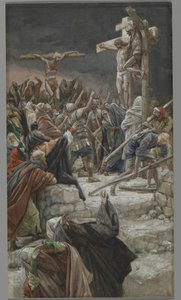 Hyvän varkaan anteeksianto, esimerkki teoksesta Herramme Jeesuksen Kristuksen elämä, 1886-94 (wc grafiitin päällä paperilla) tekijältä James Jacques Joseph Tissot