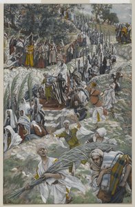 Kulkue Öljymäellä, esimerkki teoksesta Herramme Jeesuksen Kristuksen elämä, 1886-94 (wc grafiitin päällä paperilla) tekijältä James Jacques Joseph Tissot