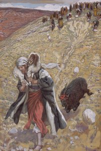 The Scapegoat, kuvitus teokseen The Life of Christ, n. 1886-1894 (wc ja guassi pahville) tekijältä James Jacques Joseph Tissot
